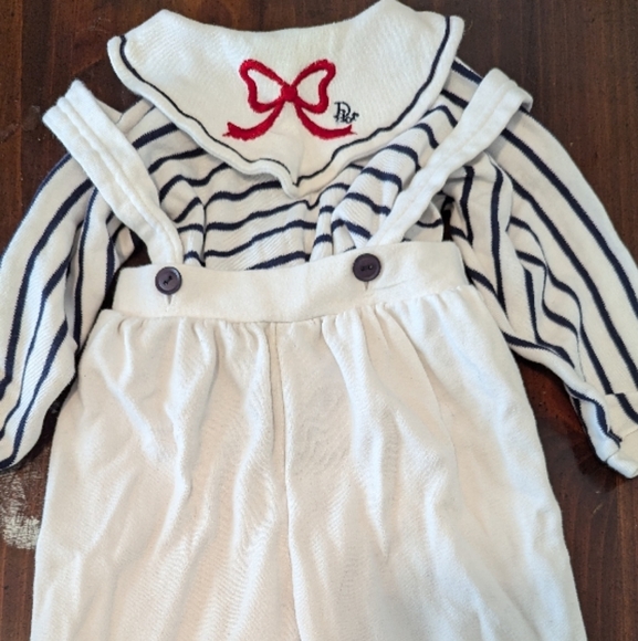 Striped Baby Outfit with White Pants - Picture 1 of 3
